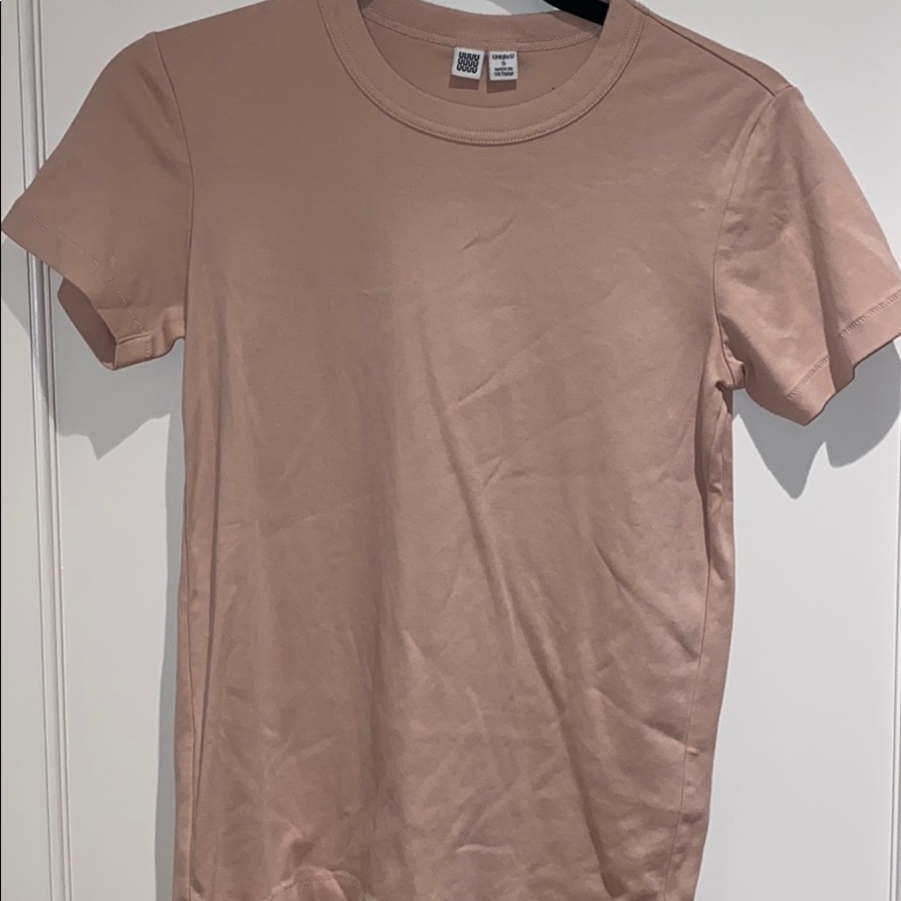 uniqlo U thick t shirt pink